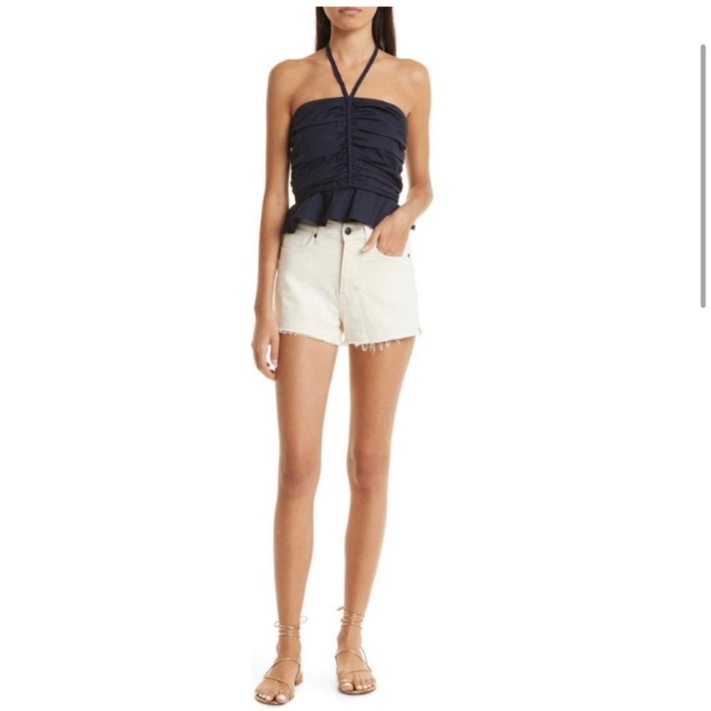 NWOT Veronica Beard Arienne Ruched Halter Top Size 10